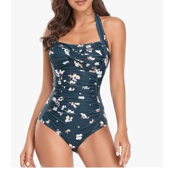 NWT Smismivo Swimwear Halter One Piece Medium Slimming Tummy Control Swimsuit - Picture 9 of 13